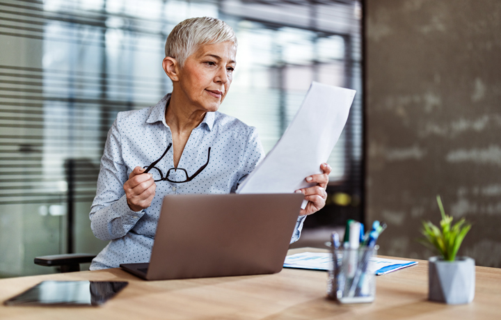 Woman working at desk